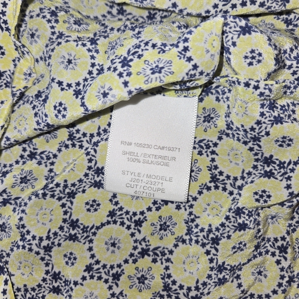 Joie Silk Yellow And Black Floral Print Women's Top - Picture 8 of 8